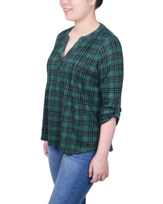 Thumbnail 2: NY COLLECTION NY Collection Womens 3/4 Roll Sleeve Top 