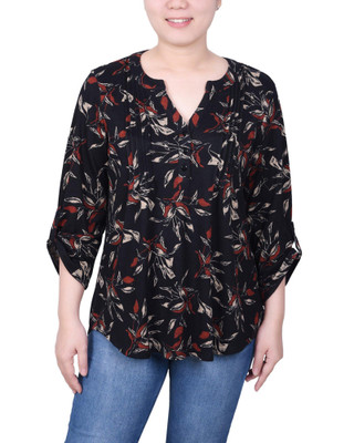 Thumbnail 1: NY COLLECTION NY Collection Womens 3/4 Roll Sleeve Top 
