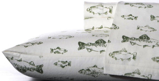 Thumbnail 1: Eddie Bauer Eddie Bauer School of Fish Flannel King Sheet Set 
