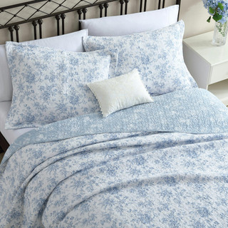 Thumbnail 21: Laura Ashley Laura Ashley Walled Garden 100% Cotton Reversible Quilt Set 