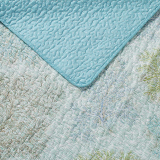 Thumbnail 27: Laura Ashley Laura Ashley Saltwater 100% Cotton Reversible Quilt Set 