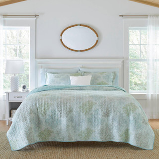 Thumbnail 3: Laura Ashley Laura Ashley Saltwater 100% Cotton Reversible Quilt Set 