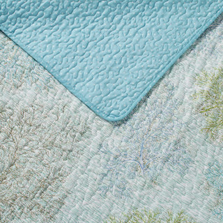 Thumbnail 17: Laura Ashley Laura Ashley Saltwater 100% Cotton Reversible Quilt Set 