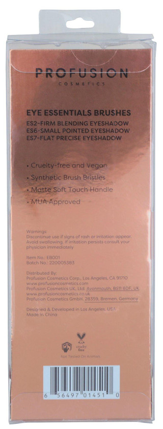 Thumbnail 2: PROFUSION Profusion 3 Pc Eye Essentials Makeup Brush Set 