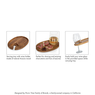 Thumbnail 5: Toscana Toscana Wine Appetizer Plate Set of 4 Acacia Wood 