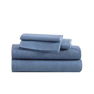 Thumbnail 2: Eddie Bauer Eddie Bauer Solid Chambray Blue Cotton Flannel Sheet Set 