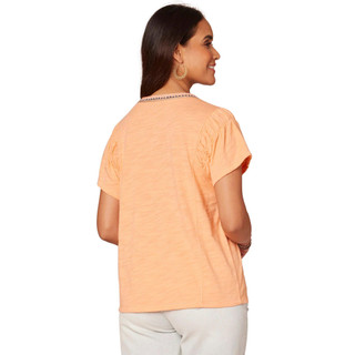Thumbnail 2: Democracy Democracy Womens Short Flutter Sleeve Crochet Neck Top 