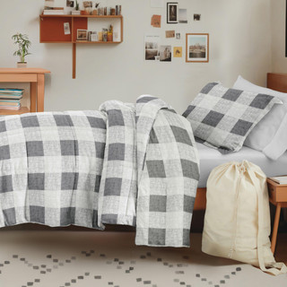Thumbnail 4: IENJOY HOME 8 Piece Gray Patterned Comforter Dorm Set Bundle 