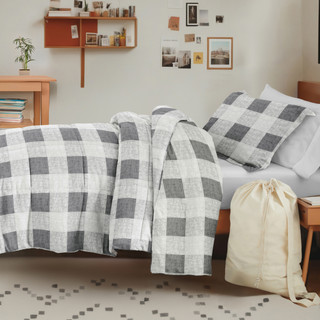 Thumbnail 4: IENJOY HOME 8 Piece Gray Patterned Comforter Dorm Set Bundle 