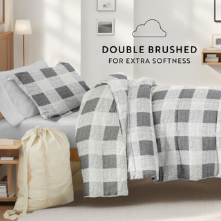 Thumbnail 7: IENJOY HOME 8 Piece Gray Patterned Comforter Dorm Set Bundle 