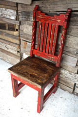 Azteca Carved Dining Chair in Red