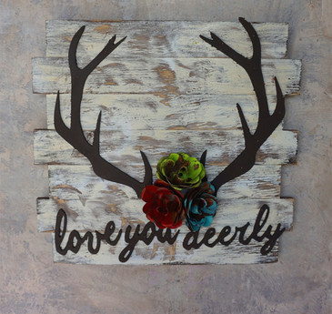 Love you Deerly Rustic Wall Art