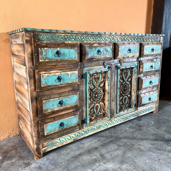 Hand-Carved Buffet| Sofia's Rustic Furniture