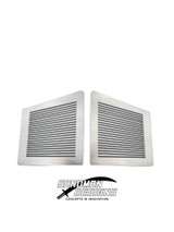 Pair of brushed billet dash speaker grills for the 1971–76 Caprice and Impala, with rows of horizontal slots