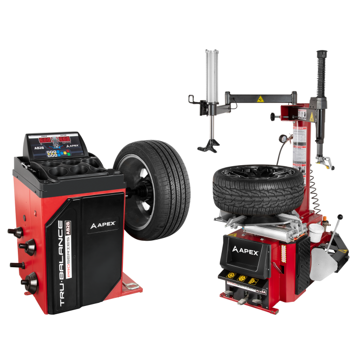 APEX AT26A + AB28 Tire Changer and Wheel Balancer Combo w/ Assist Tower