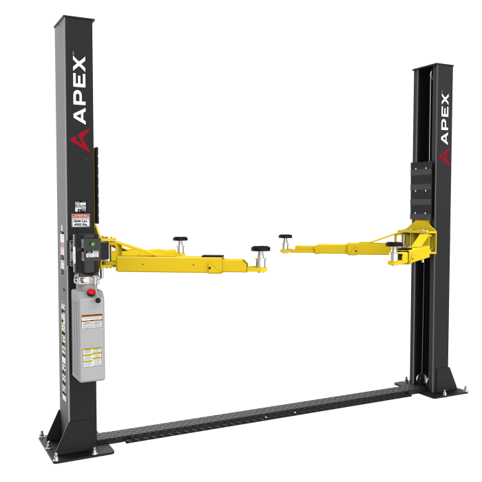 APEX AL9LC Two Post Car Lift - 9,000-Lb Capacity - Floorplate