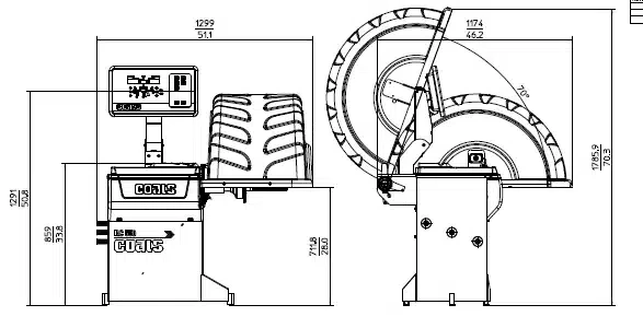 COATS RC450 2D Compact Wheel Balancer