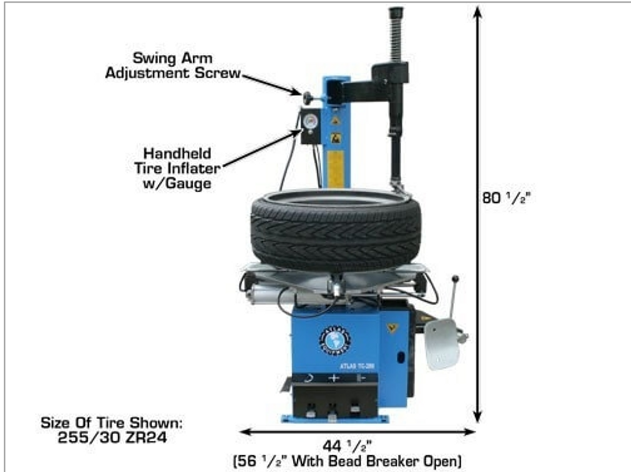 ATLAS® TC289 Extra Large Turntable Rim-Clamp Tire Changer