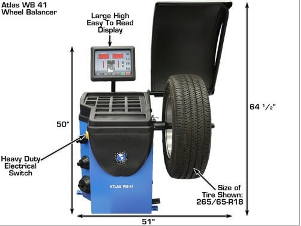 ATLAS® WB41 Computerized Wheel Balancer 