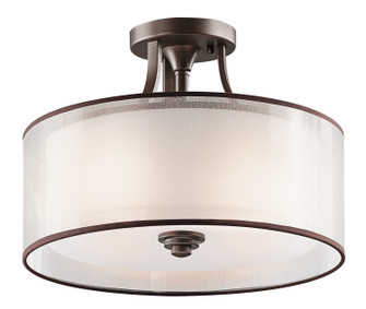 Lacey Three Light Semi Flush Mount in Mission Bronze (12|42386MIZ) Lacey Three Light Semi Flush Mount in Mission Bronze (12|42386MIZ)