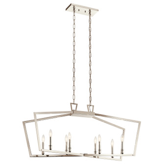 Abbotswell Eight Light Linear Chandelier in Polished Nickel (12|43494PN)