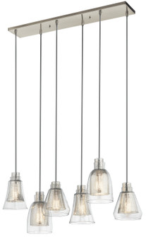 Evie Six Light Linear Chandelier in Brushed Nickel (12|43628NI)