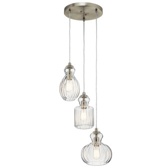 Riviera Three Light Pendant in Brushed Nickel (12|43952NI)