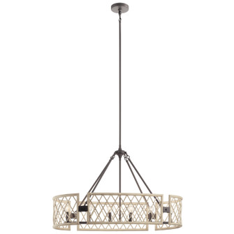 Oana Six Light Chandelier in White Washed Wood (12|52078WWW)