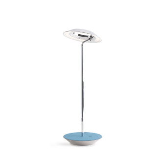 Royyo LED Desk Lamp in Chrome, azure felt (240|RYO-SW-CRM-AZF-DSK)