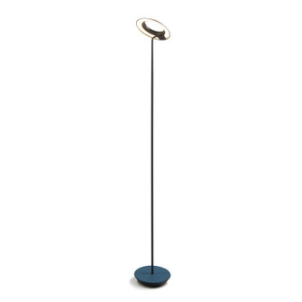 Royyo LED Floor Lamp in Matte black, azure felt (240|RYO-SW-MTB-AZF-FLR)