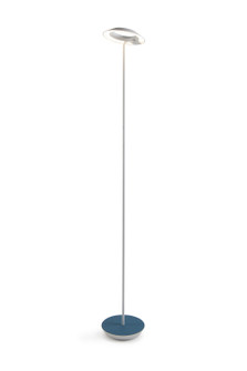 Royyo LED Floor Lamp in Matte white, azure felt (240|RYO-SW-MWT-AZF-FLR)