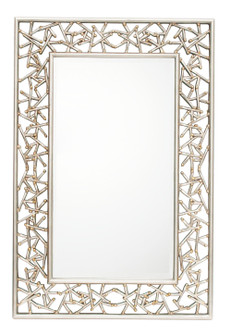 Twilight Rectangle Square Mirror in Silver Leaf w/Gold Accents (90|210148)