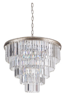 Art Deco Ten Light Chandelier in Silver Leaf (90|672455)