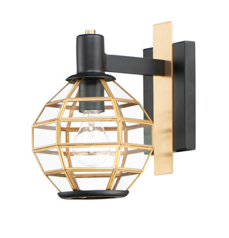 Heirloom One Light Outdoor Wall Lantern in Black / Burnished Brass (16|11543BKBUB)