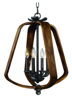 Road House Four Light Chandelier in Barn Wood / Iron Ore (16|20923BWIO)