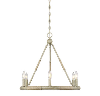 Mchan Six Light Chandelier in Natural Wood and Rope (446|M10047NWR)