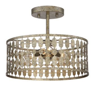 Msemi Three Light Semi-Flush Mount in Antique Gold (446|M60038OG)