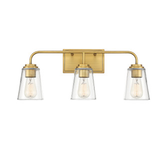 Mbath Three Light Bathroom Vanity Light in Natural Brass (446|M80044NB)