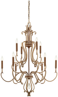 Magnolia Manor Ten Light Chandelier in Pale Gold W/ Distressed Bronze (29|N6558-690)