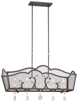 Cortona Five Light Island Pendant in French Bronze W/ Gold Highlights (29|N7107-258B)