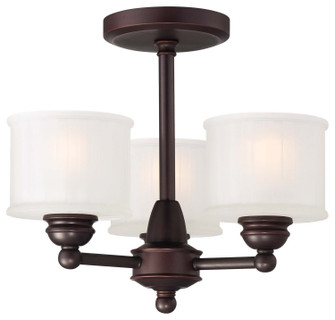 1730 Series Three Light Semi Flush Mount in Lathan Bronze (7|1738-167)