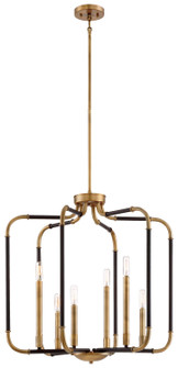 Liege Six Light Pendant in Aged Kinston Bronze W/Brass Hi (7|4066-660)