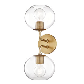 Margot Two Light Wall Sconce in Aged Brass (428|H270102-AGB)