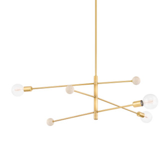 Slater Three Light Chandelier in Aged Brass (428|H491803-AGB)