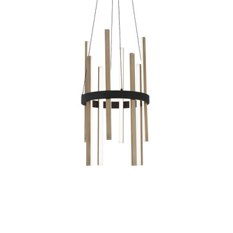 Harmonix LED Pendant in Black & Aged Brass (281|PD-87914-BK/AB)