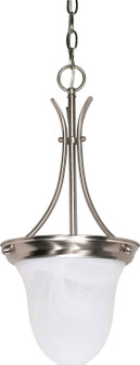 Alabaster Glass Bell One Light Pendant in Brushed Nickel (72|60-394)