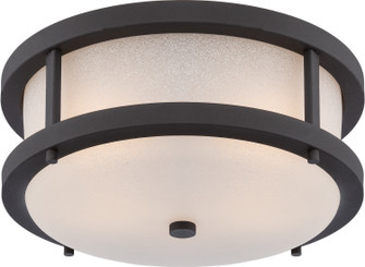 Willis LED Outdoor Flush Mount in Textured Black / Antique White Glass (72|62-653)