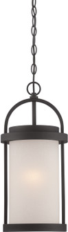 Willis LED Outdoor Hanging Lantern in Textured Black / Antique White Glass (72|62-655)