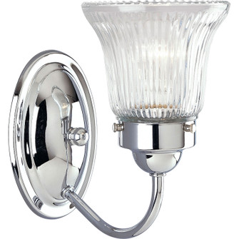 Fluted Glass-Clear One Light Bath Bracket in Polished Chrome (54|P3287-15)