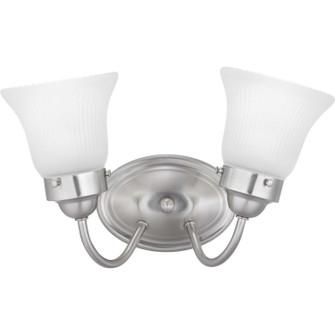 Fluted Glass-Etched Two Light Bath Bracket in Brushed Nickel (54|P3288-09ET)